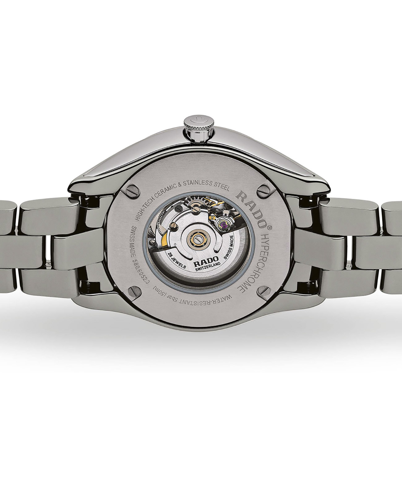 Rado Rado Hyperchrome Diamonds R32051102, hyperchrome швейцария женские часы на браслете плазменная керамика + ceramos™ боковой вид